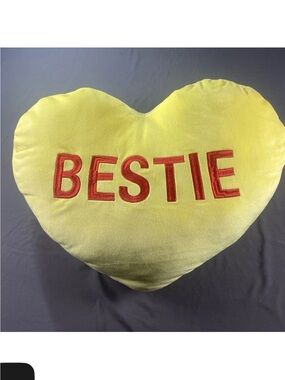 BESTIE Sweethearts Candy Conversation Heart Shaped Pillow Large 20” Plush